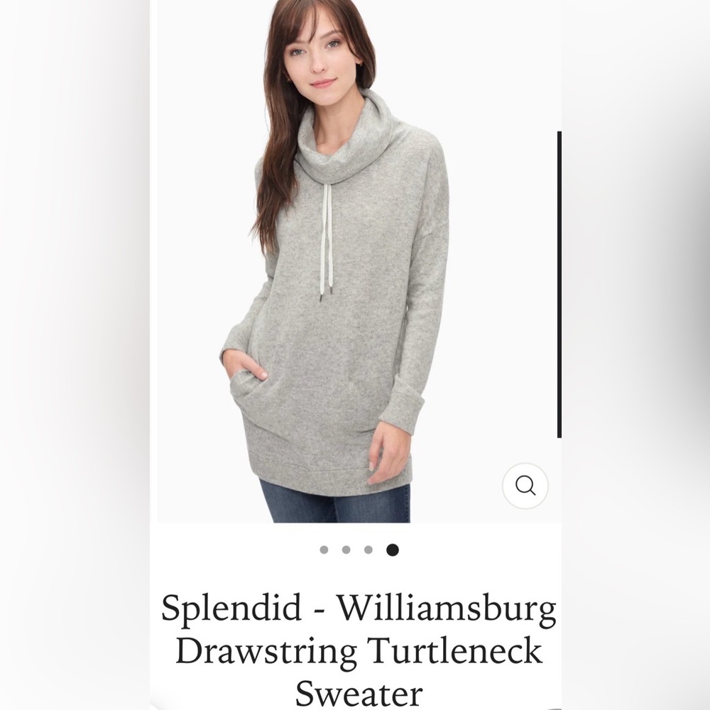 Splendid Light Gray Cowl Neck Sweater